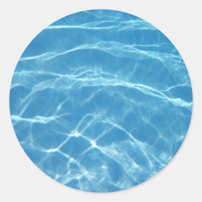 Sticker Rond Belle Eau De Piscine (Devant)