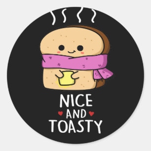 Sticker Rond Belle Et Toasty Drôle Jeu De Beurre Beurre Pun Dar