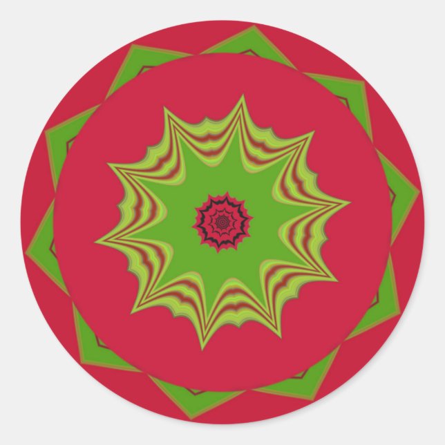 Sticker Rond Belle ethnie africaine extraordinaire rouge Art (Devant)