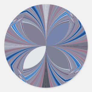 Sticker Rond Belle étonnante Papillon bleu doux couleurs Art
