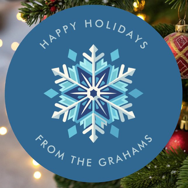 Sticker Rond Belle Fête de Noël de Snowflake (Créateur téléchargé)