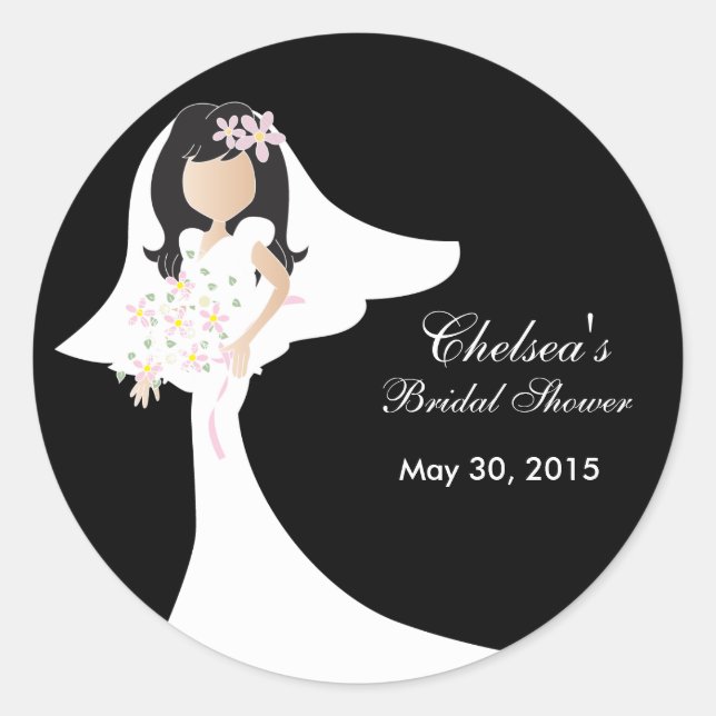 Sticker Rond Belle Fête des mariées de mariée (Devant)