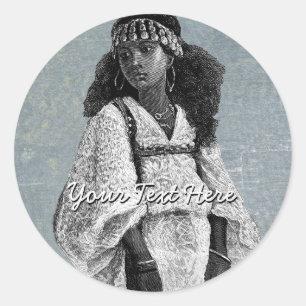 Sticker Rond Belle fille africaine