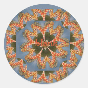 Sticker Rond Belle Giraffe colorée extraordinaire africaine vie