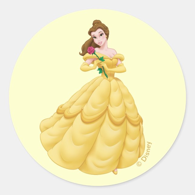 Sticker Rond Belle Holding Rose (Devant)