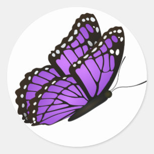 Sticker Rond Belle illustration Papillon classique ronde Stic