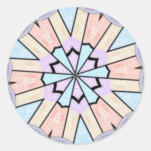 Sticker Rond Belle Impression Géométrique Pastel Extraordinaire