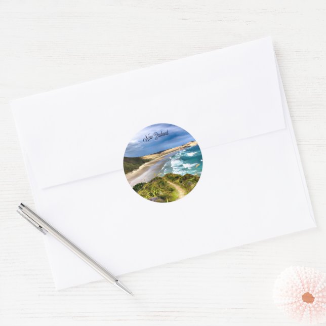 Sticker Rond Belle Nouvelle-Zélande (Enveloppe)