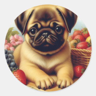Sticker Rond Belle peinture Vintage Carlin