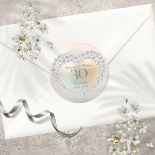 Sticker Rond Belle Perle 30e Anniversaire