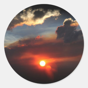 Sticker Rond belle photo de coucher de soleil