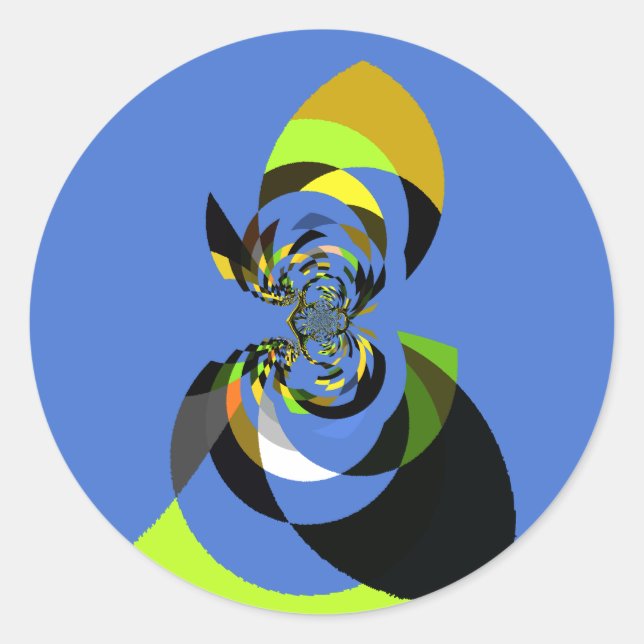 Sticker Rond Belle silhouette féminine colorée illustrations (Devant)