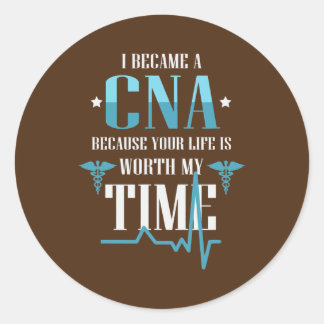 Sticker Rond Belle Vêtements CNA Infirmière inscrite