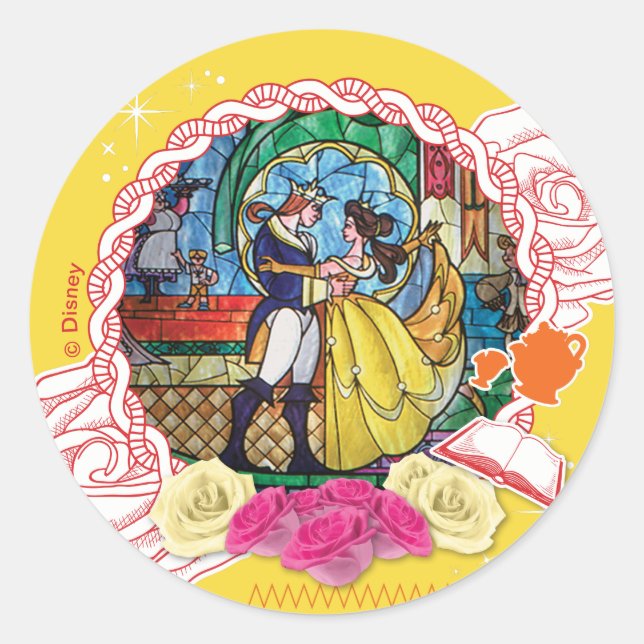 Sticker Rond Belle - Vrai du Coeur (Devant)