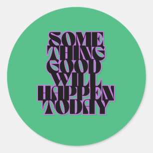 Sticker Rond Belles Choses, Inspirant, Manifestation, Vert