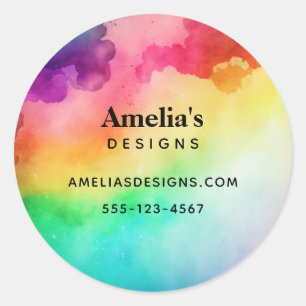 Sticker Rond Belles couleurs arc-en-ciel Résumé Design Entrepri