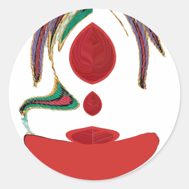 Sticker Rond Belles couleurs rouge, blanc, violet, vert texture (Devant)