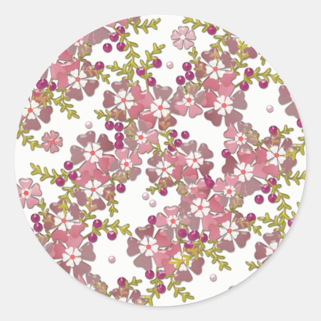Sticker Rond Belles fleurs en verre (Devant)