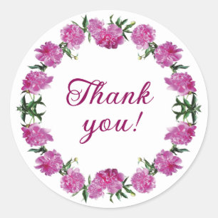 Sticker Rond Belles Peonies.
