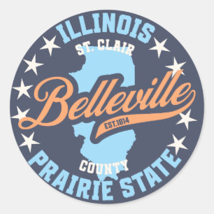 Sticker Rond Belleville, Illinois