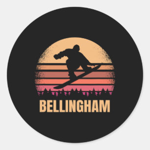 Sticker Rond Bellingham Washington Snowboard Snow Boarder Re
