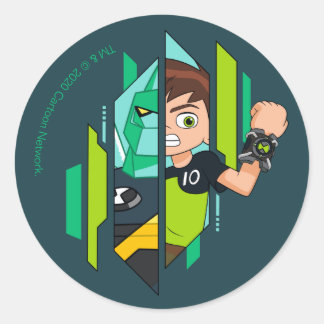 Sticker Rond Ben 10 Transformation de l'ADN de Diamondhead