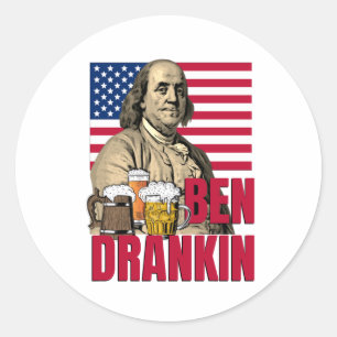 Sticker Rond BEN DRANKIN 4 juillet