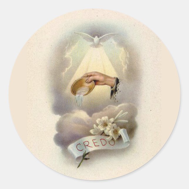 Sticker Rond Bénédiction baptismale avec le Saint-Esprit (Devant)