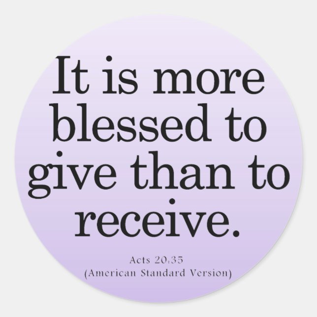 Sticker Rond Bénédiction de donner des lois 20-35 (Devant)