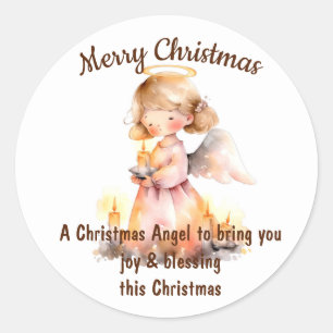 Sticker Rond Bénédiction de l'ange de Noël