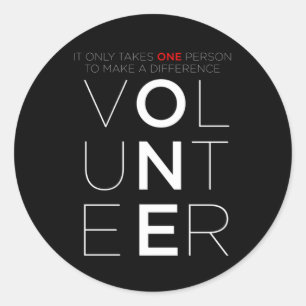 Sticker Rond Bénévoles Faire une différence Volontaire Volontai