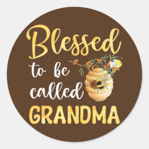 Sticker Rond Béni d'être appelé grand-mère mignonne d'abeille