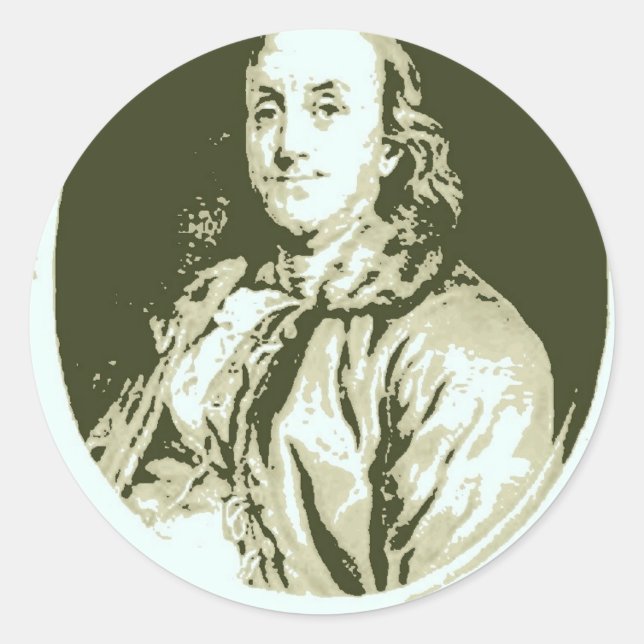 Sticker Rond Benjamin Franklin (Devant)