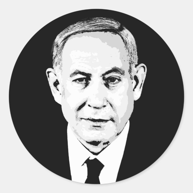 Sticker Rond Benjamin Netanyahu (Devant)