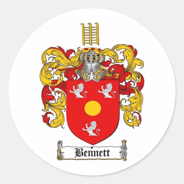 STICKER ROND BENNETT FAMILLE CREST - BENNETT COAT D'ARMES (Devant)