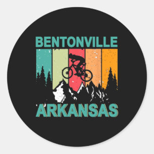 Sticker Rond Bentonville Arkansas Vintage Rétro Années 70 Vélo