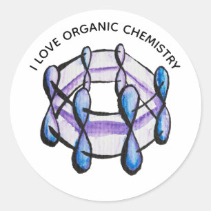 Sticker Rond Benzène Molecule Love Chimie