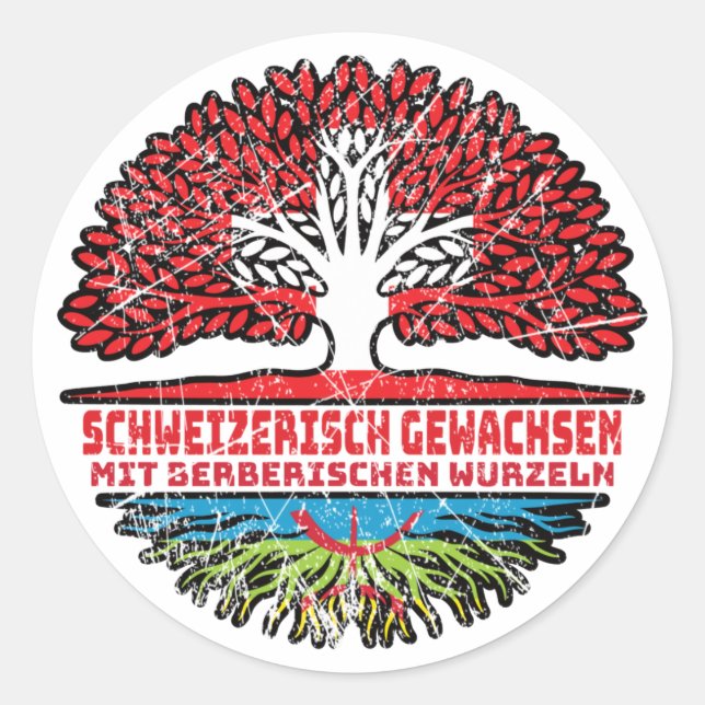 Sticker Rond Berberisch Schweizer Schweiz Baum Wurzel (Devant)