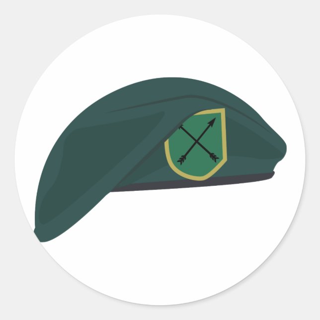 Sticker Rond Beret vert (Devant)
