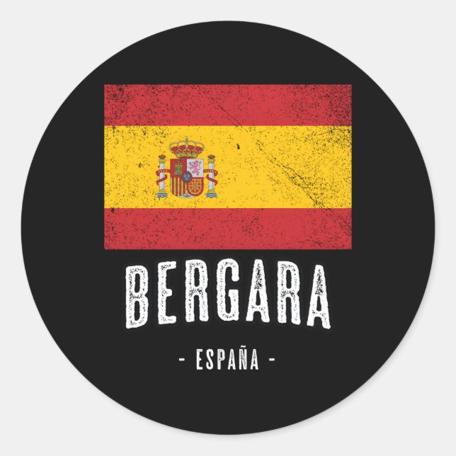 Sticker Rond Bergara Espagne Es Drapeau Ville Bandera Ropa (Devant)