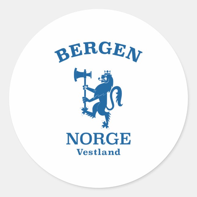 Sticker Rond BERGEN Norvège Armoiries (Devant)