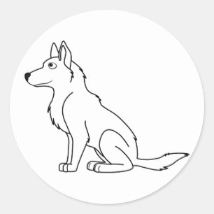 Sticker Rond Berger allemand blanc