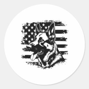 Sticker Rond Berger Allemand Usa Drapeau Sungels Patriotique 4e