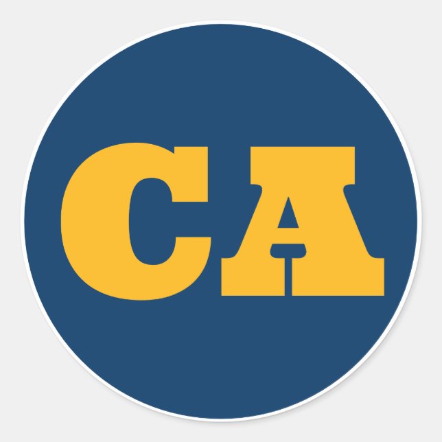 Sticker Rond Berkeley (CA) - Bleu x Or x Blanc (Devant)