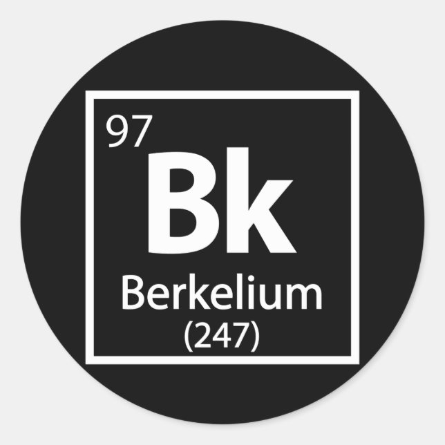 Sticker Rond Berkelium - Berkeley Science - Tableau périodique (Devant)