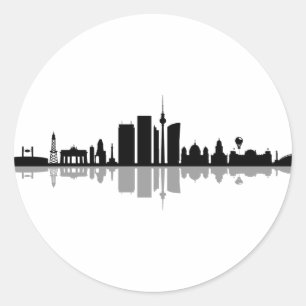 Sticker Rond BERLIN Allemagne Capitale Ville Skyline Silhouette