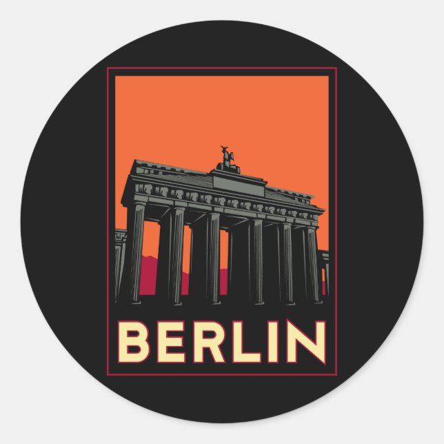 Sticker Rond berlin allemagne oktoberfest art déco voyage rétro (Devant)