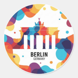 Sticker Rond Berlin Allemagne Porte de Brandebourg Voyage abstr
