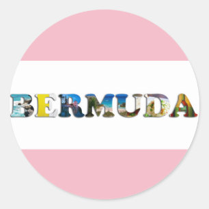 Sticker Rond Bermudes Tropical Beach Travel Photo