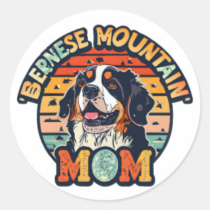 Sticker Rond Bernese Mountain Mom : Où l'amour et le style entr